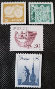 Sweden, 1976, #1173-76, Artifacts & Chimney Sweep, MNH, coil, SCV$1.15