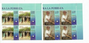 EL SALVADOR 2005 AMERICA UPAEP POVERTY 2 VALUES IN BLOCK OF 4  MI 2396/97 MNH