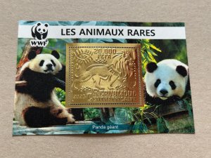 WWF, Fauna, Animals 2023 year 6 blocks Foil. Gold perforated  NEW MNH**