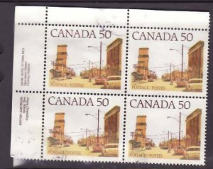 Canada-Sc#723- id5-used 50c Prairie street scene UL plate block-1978-
