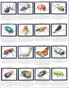 US Sc 3351a-t 1999 Insects & Spiders stamp set singles mint NH