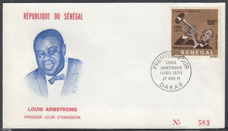 Senegal Scott C106 FDC - Louis Armstrong