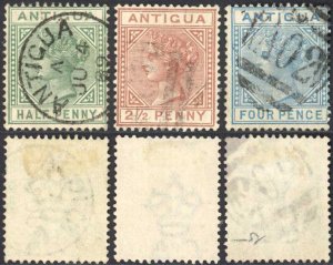 Antigua SG21/3 Set of 3 Wmk Crown CA Perf 14 Cat 88 pounds