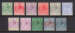 SOLOMON ISLANDS — SCOTT 23, 43/54 — 1922-31 KGV ISSUE, WMK. 4 — MH — SCV $68