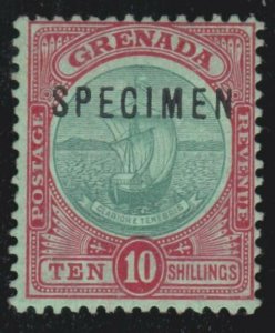 GRENADA 1908 10/- fine mint overprinted SPECIMEN...........................54794