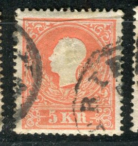 AUSTRIA; 1858 classic F. Joseph issue fine used Shade of 5k. value,