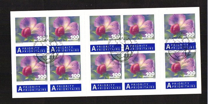 Switzerland   #1415a  cancelled  2011  10 x 100c  flower self-adhesive booklet