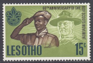 [D*] Lesotho Scott 44 - SG144, 1967 Scout Movement Anniversary 15c MNH**