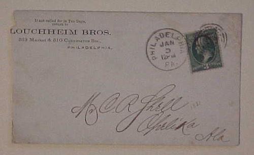 US COVER MAGENTA NEWTON CENTRE MASS 1878 & BROWNISH VIOLET OPELIKA