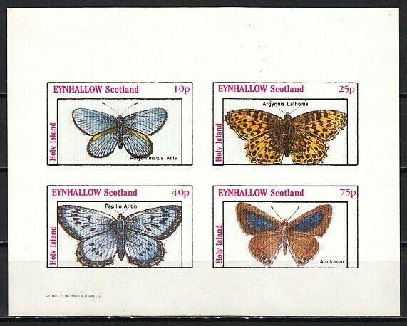 Eynhallow, 1982 Scotland Local issue. Butterfly IMPERF sheet. E9. ^