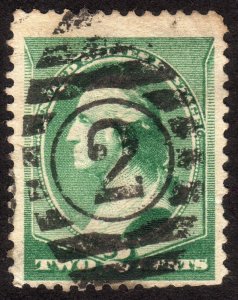 1887, US 2c, Washington, Used, Sc 213