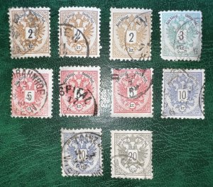 AUSTRIA 1883 Coat of Arms Stamps all P10.5 to 20kr NH