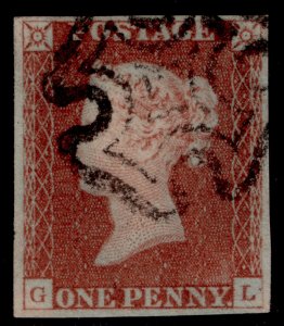 GB QV SG8, 1d red-brown, FINE USED. Cat £60. BLACK MX GL