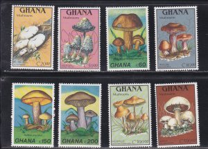Ghana # 1137-1144, Mushrooms, NH, 1/2 Cat.