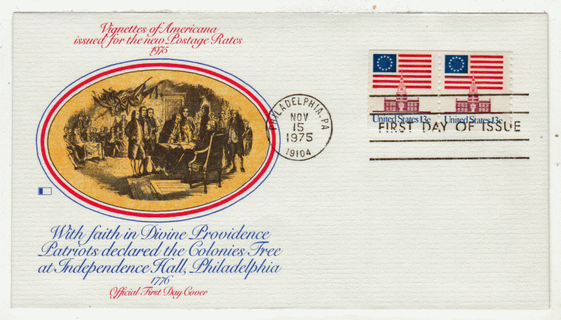USA First Day Cover # 1625 - American Flag - Fleetwood - Pair