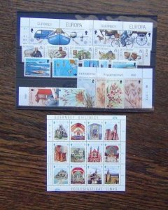 Guernsey 1988 Europa Lukis Powerboat Gosselin Christmas sets MNH 