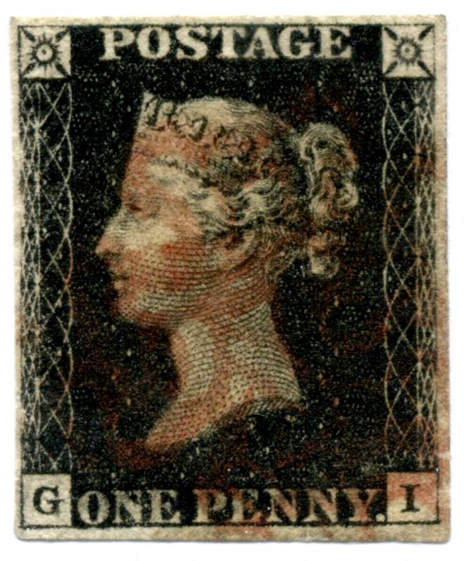 Great Britain Penny Black “GI” Used