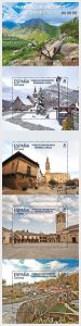 Spain Espagne Spanien 2023 Charming Towns Churches bridge set of 4 block'...