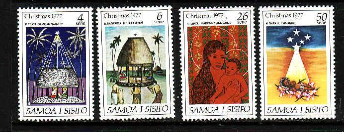 Samoa-Sc#462-5-Unused NH set-Christmas-1977-