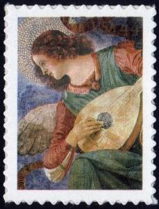 SC#4477 44¢ Christmas: Angel with Lute Single (2010) SA