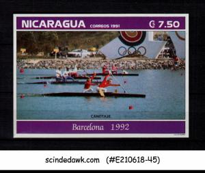 NICARAGUA - 1991 OLYMPIC GAMES BARCELONA 1992 / CANOEING SOUVENIR SHT MNH