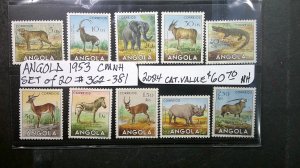 Angola 1953 Animals Scott# 362-381 complete MNH XF set of 20 definitive issue.