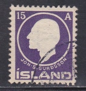 Iceland # 90, Jon Sigurdsson, Used, Third Cat