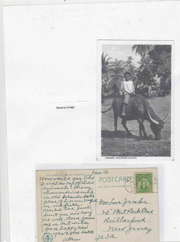 philippines 1934 to u.s.a stamps card Ref 9579