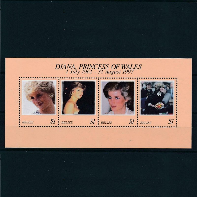 [106699] Belize 1998 Royalty Princess Diana Souvenir Sheet MNH