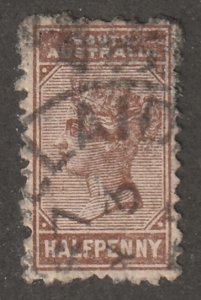 South Australia, Scott#76, used, hinged, half penny, small stamp