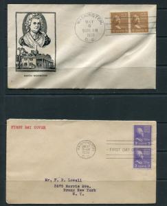 USA 1938/9 Cover Martha Washington  Thomas Jefferson Stamps in Pairs 5277