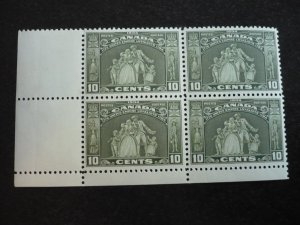 Stamps - Canada - Scott# 209 - VF Mint Never Hinged lower left corner block