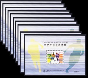 Macao Macau World Cup Football Championship France 10 MSs WHOLESALE 1998 MNH