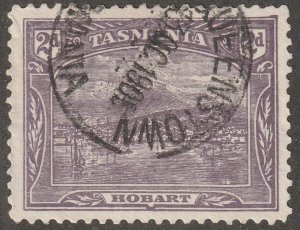 Tasmania, stamp, Scott#104,  used, hinged,   2 d,