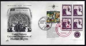 PALESTINE UN 1989 HUMAN RIGHTS W/ TAB TIED W/ PALESTINE PROVISIONALS PNC ISSUES