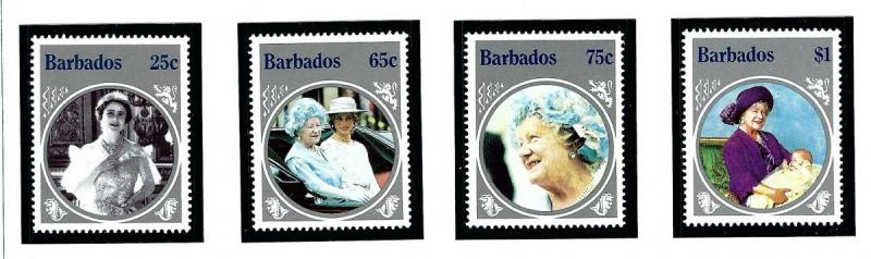 Barbados 660-63 MNH 1985 Queen Mother Birthday