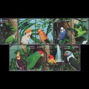 SIERRA LEONE 2000 - Scott# 2272a-i Parrots Set of 9 NH