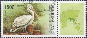 Burkina Faso 1090 - Cto - 1500fr Dalmation Pelican (1996) (cv $4.70) (1)