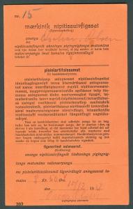 Greenland Savings Book w/orange cover containing 1kr (7) & 25ore (6) SPAREMAERKE