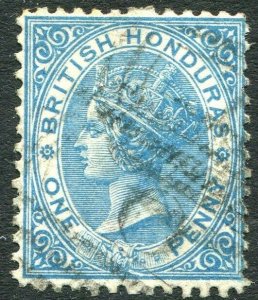 BRITISH HONDURAS-1874 1d Blue Perf 12½ Sg 6 GOOD USED V31739