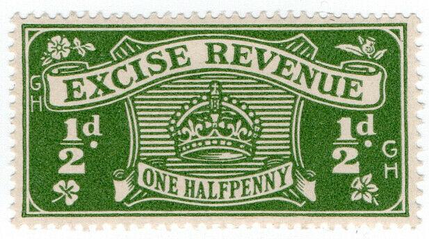 (I.B) Excise Revenue : ½d Green (1934)