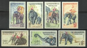 Laos Scott 41-47 MNHOG - 1958 Elephants Issue - SCV $15.25