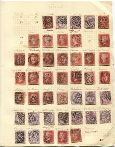Great Britain Stamps - IRISH Cancellations, Lot of 87