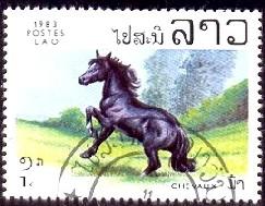 Various Breed Horse, Laos stamp SC#437 used