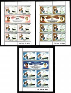 Grenadines of St. Vincent-Sc#209-14- id8-three unused NH sheets-Princess Diana-