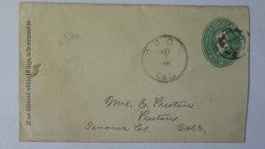 1891 Cool El Dorado California Non-Standard Cancel with U.S. Mail Fancy Cover