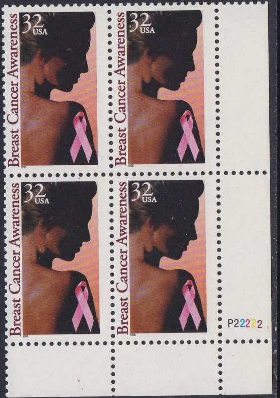 3081 Breast Cancer Awareness Plate Block MNH