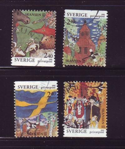 Sweden Sc1883-6 1991 Skansen Park stamps used