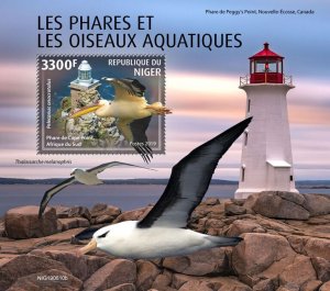 Niger 2019 MNH Lighthouses & Water Birds on Stamps Pelicans Cape Spartel 1v S/S