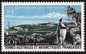 FSA SC #C14 MNH 1968 Port aux Francais, Emperor Penguin and Explorer CV $175.00